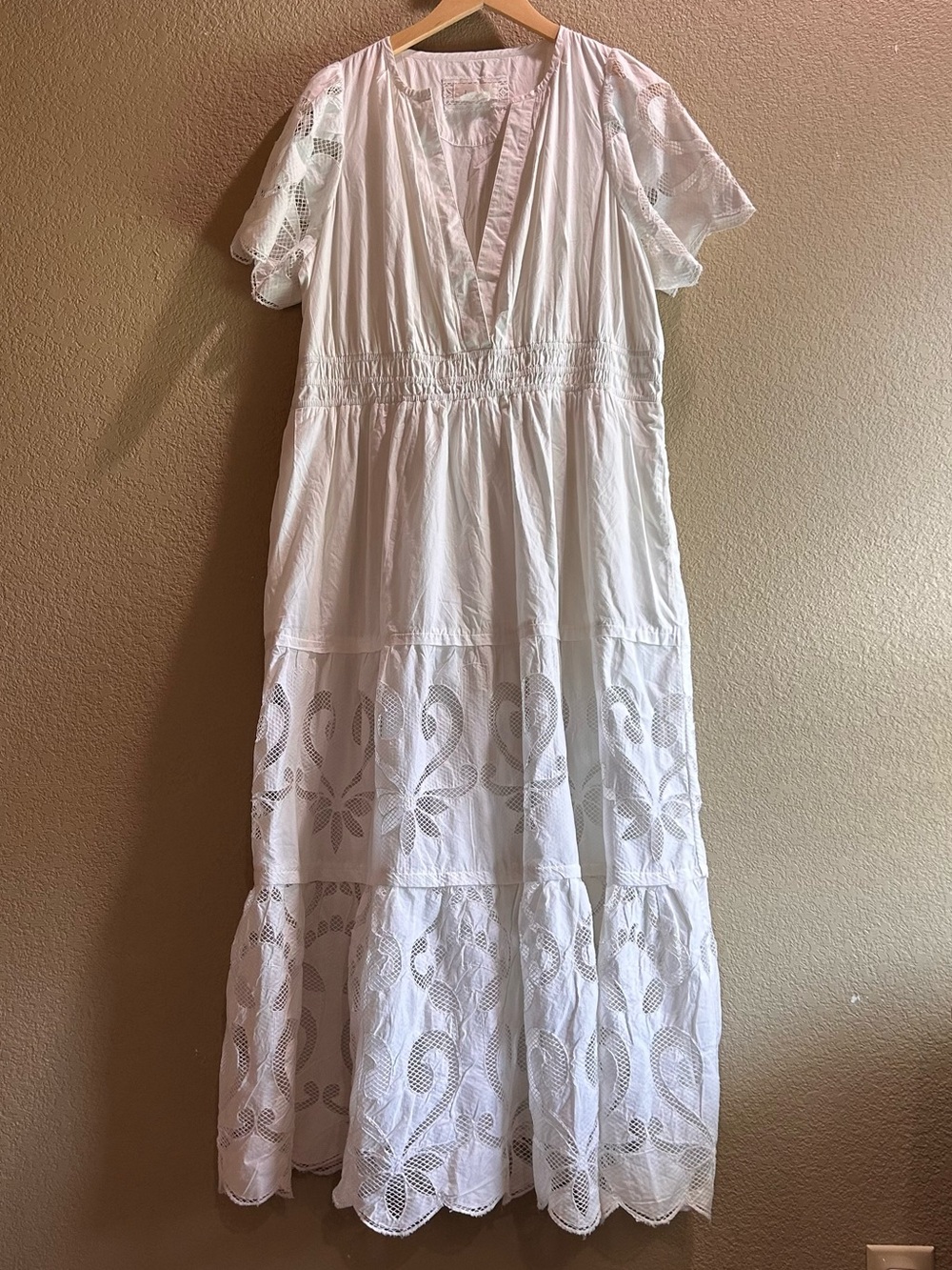 Anthropologie Somerset White Eyelet Maxi Dress 1X - Picture 2 of 11
